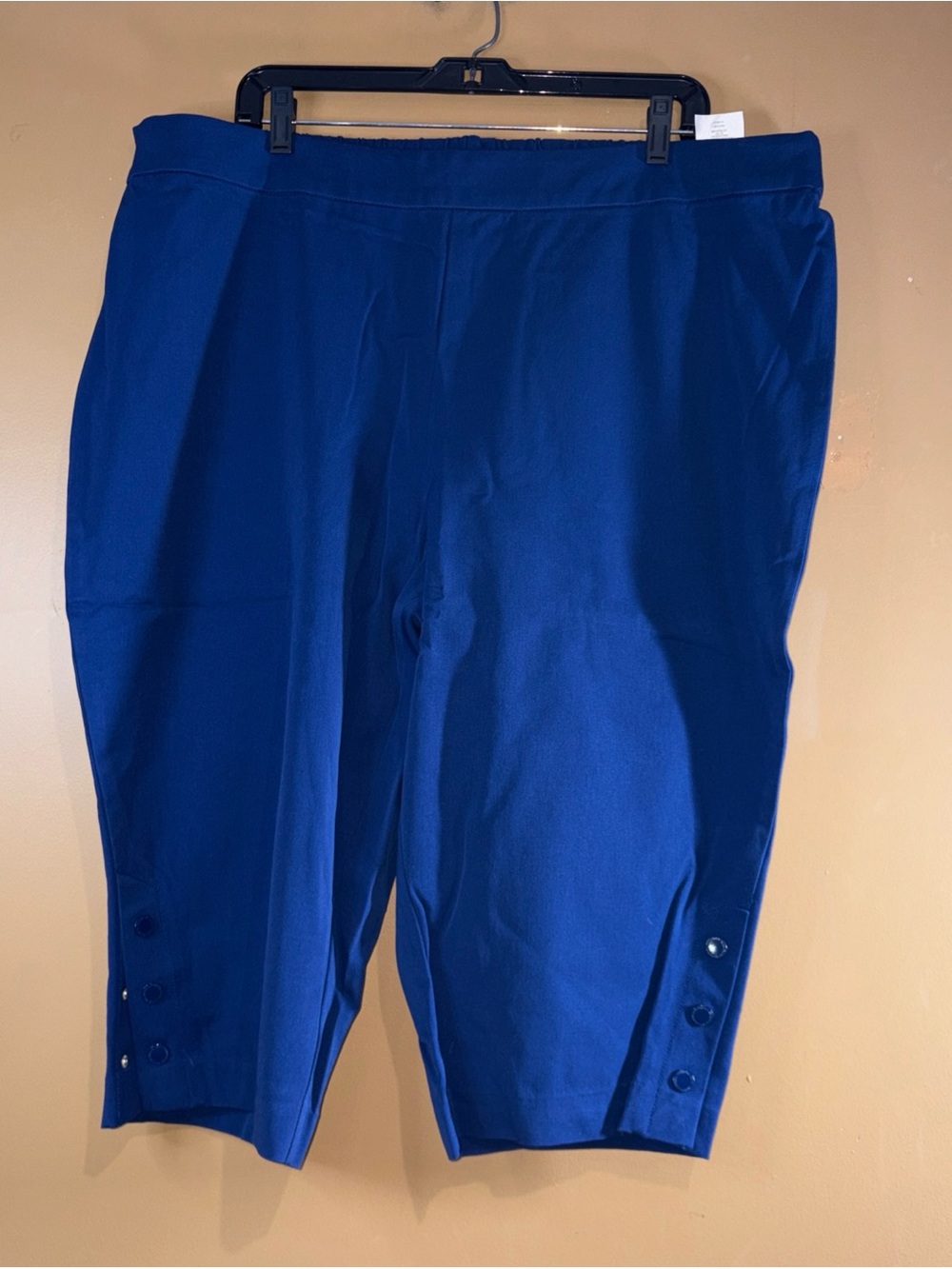 HC819 Isaac Mizrahi 22W Royal Blue Pull Ups 3 Snaps On Each Leg. A496170